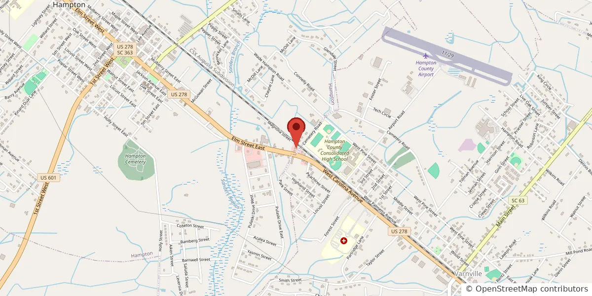 Map of 27 Cemetery Road, Hampton, SC 29924